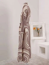 Luxury Plissé Geometric Long Coat